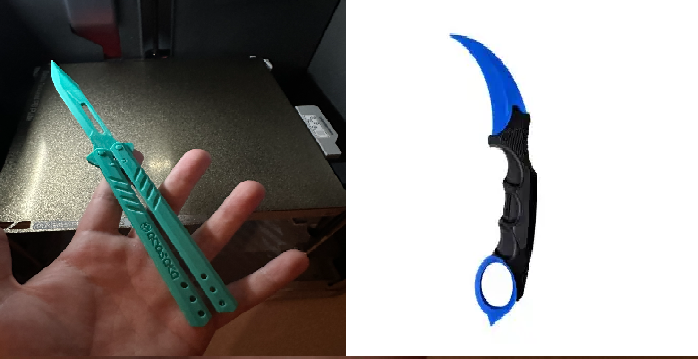 zestaw karambit+motylek